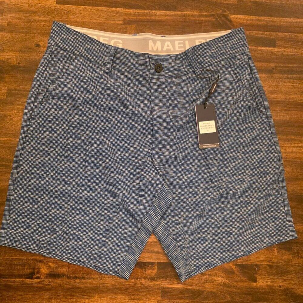 Maelreg Men's Golf Shorts Size 34 Blue Space Dye Heather ProFlex Stretch NWT